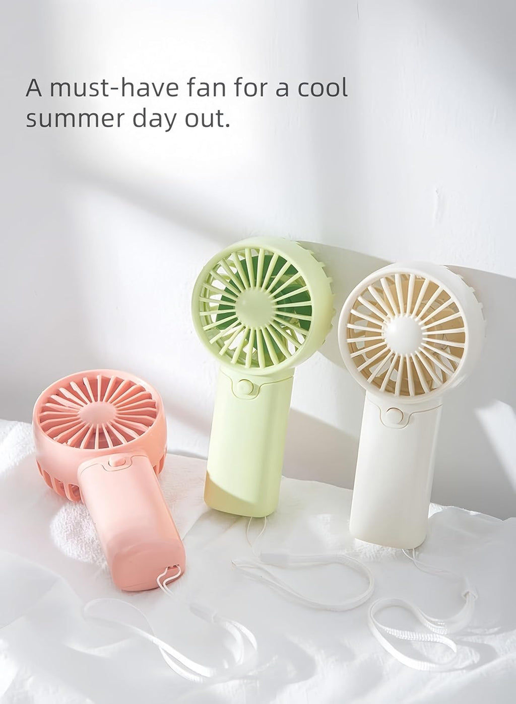 Mini Portable Fan, (2 X AAA Batteries, Batteries Not Included) Lightweight Handheld Fan Perfect for Outdoor, Travel, Office, Hiking and Camping - Pink