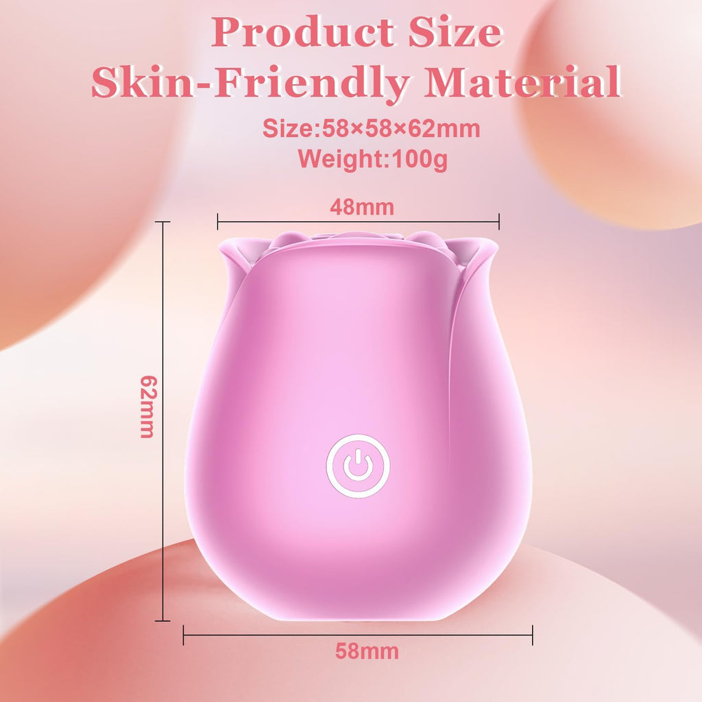 Rose Sex Toy for Women - Rose Sucking Vibrator Clitoral Nipple Stimulator with 10 Modes, G Spot Vibrator Rose Sucker, Personal Massager Dildo for Women Female Couples Adult Sex (Pink)