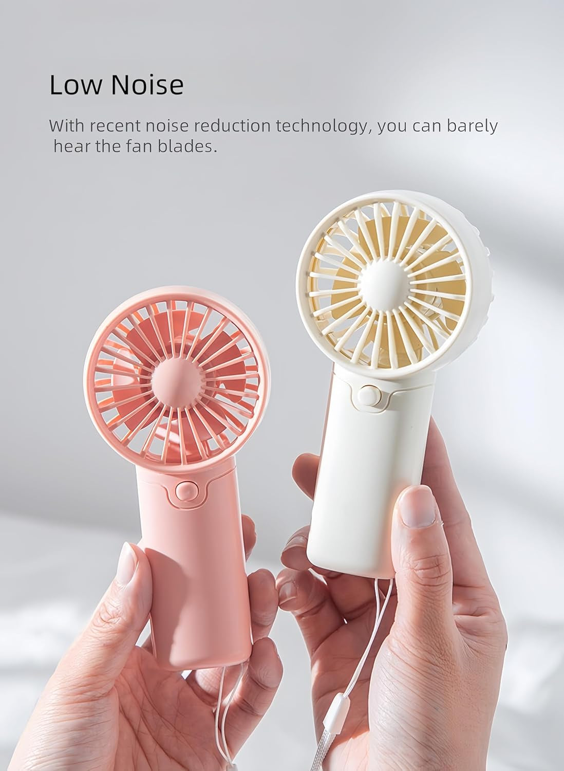 Mini Portable Fan, (2 X AAA Batteries, Batteries Not Included) Lightweight Handheld Fan Perfect for Outdoor, Travel, Office, Hiking and Camping - Pink