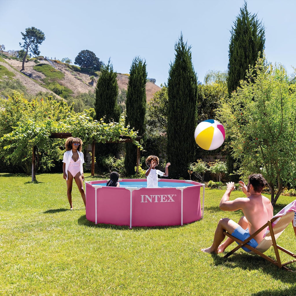 Metal Frame 8 Ft X 30 in above Ground Pool Set, round Swimming Pool with Steel Frame