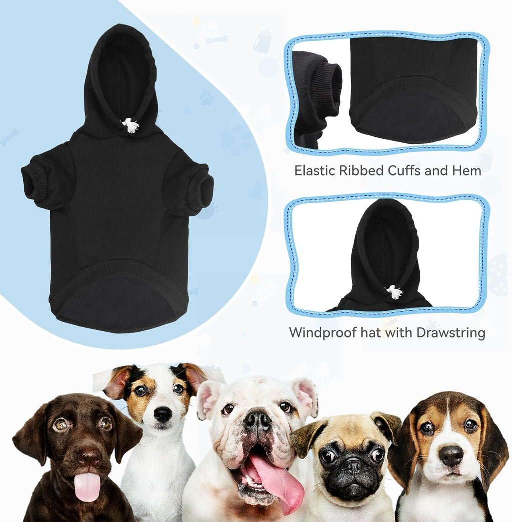 Dog Hoodie Dog Sweaters for Large Dogs Security Pet Sweater Soft Brushed Fleece Pet Clothes Hoodie Sweatshirt with Pocket(L)