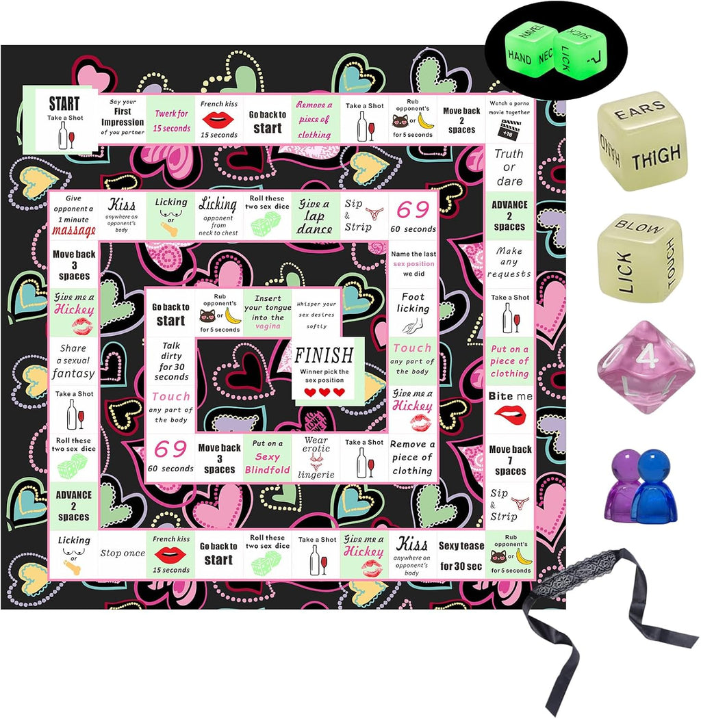 Couple Board Game for Date Night - Romantic Couple Games for Date Night Sex Games for Couples Sex Dice Game Sexy Board Games for Couples Sex Board Game for 2 Players