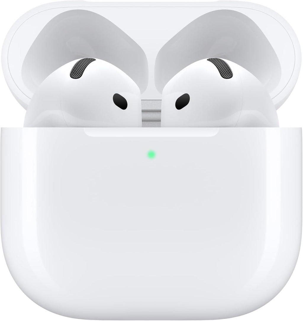 Airpods 4 Wireless Earbuds, Bluetooth Headphones, Personalized Spatial Audio, Sweat and Water Resistant, USB-C Charging Case, H2 Chip, up to 30 Hours of Battery Life, Effortless Setup for Iphone