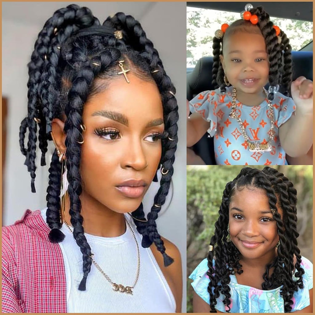 Black Pre Stretched Braiding Hair 2 Packs Pre Feathered Braid Hair Extensions 18 Inches Hair Braids