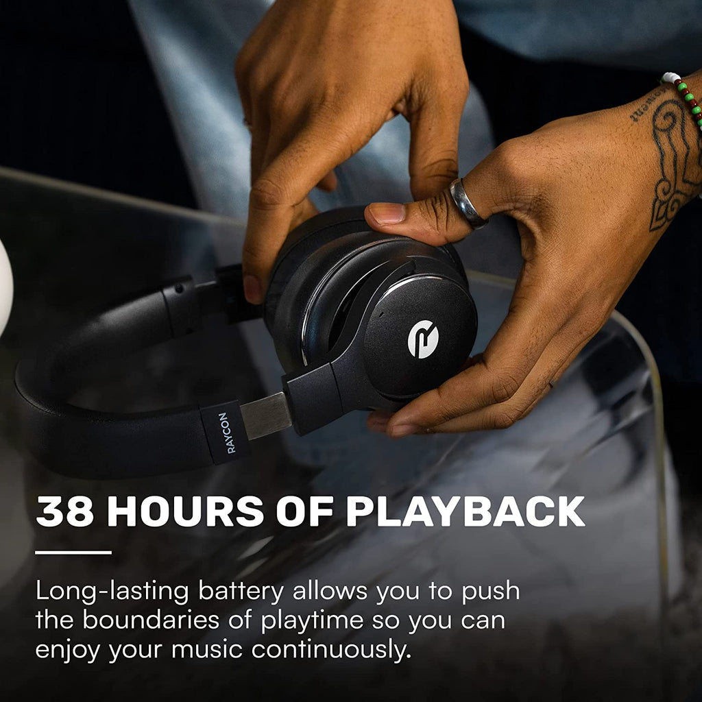 Everyday Bluetooth Headphones - over the Ear, Active Noise Cancelling Wireless Headphones + Awareness Mode, Bluetooth Headset with Mic, 40 Hours of Battery Life (Rose Gold)