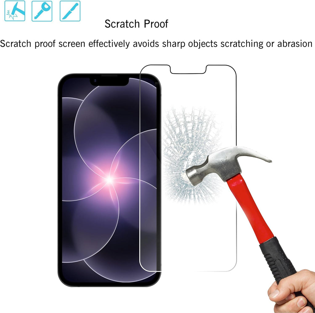 Screen Protector for Iphone 17E / Iphone 16E / Iphone 14 / Iphone 13 / Iphone 13 Pro [6.1 Inch] Display 3 Pack Tempered Glass, Case Friendly [Not for Iphone 16 6.1 Inch]