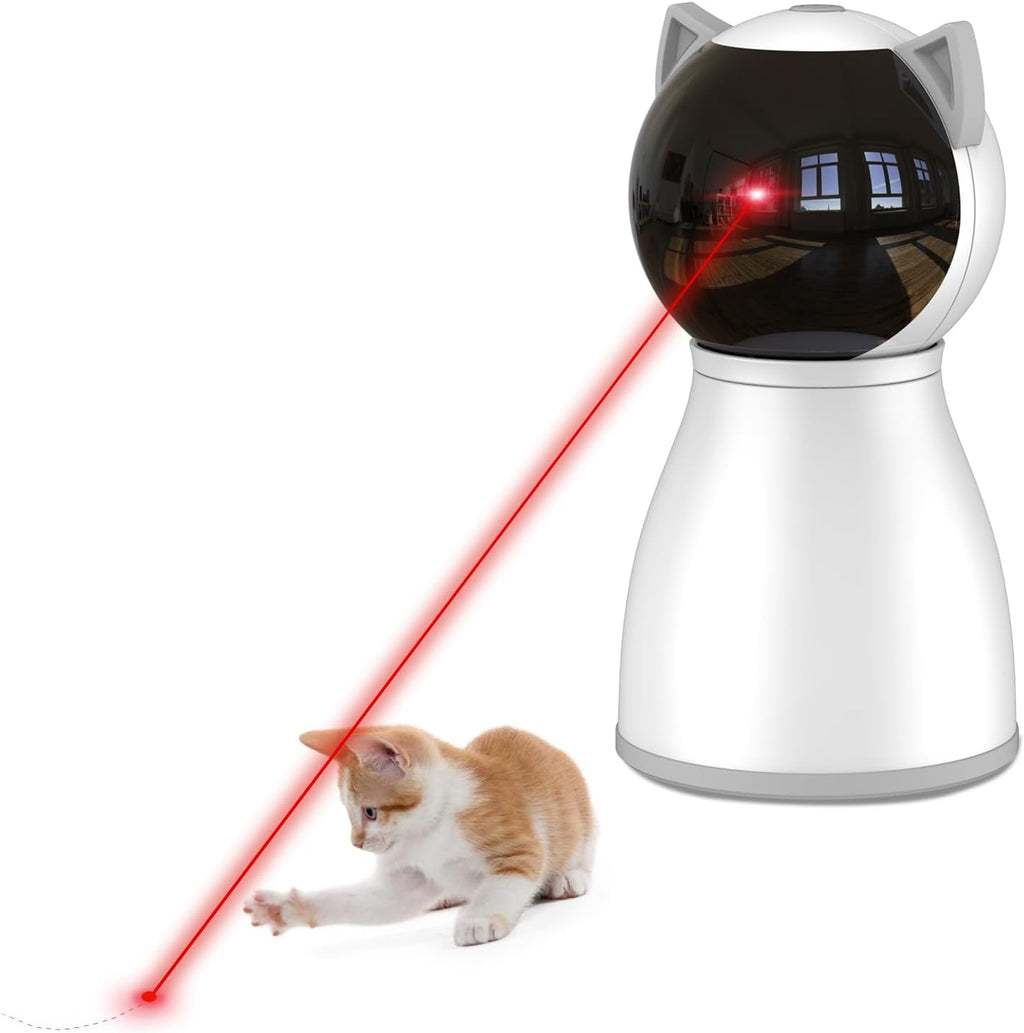 Laser Cat Toys for Indoor Cats,The 4Th Generation Real Random Trajectory Motion Activated Rechargeable Automatic Cat Laser Toy,Interactive Cat Toys for Bored Indoor Adult Cats/Kittens(White)