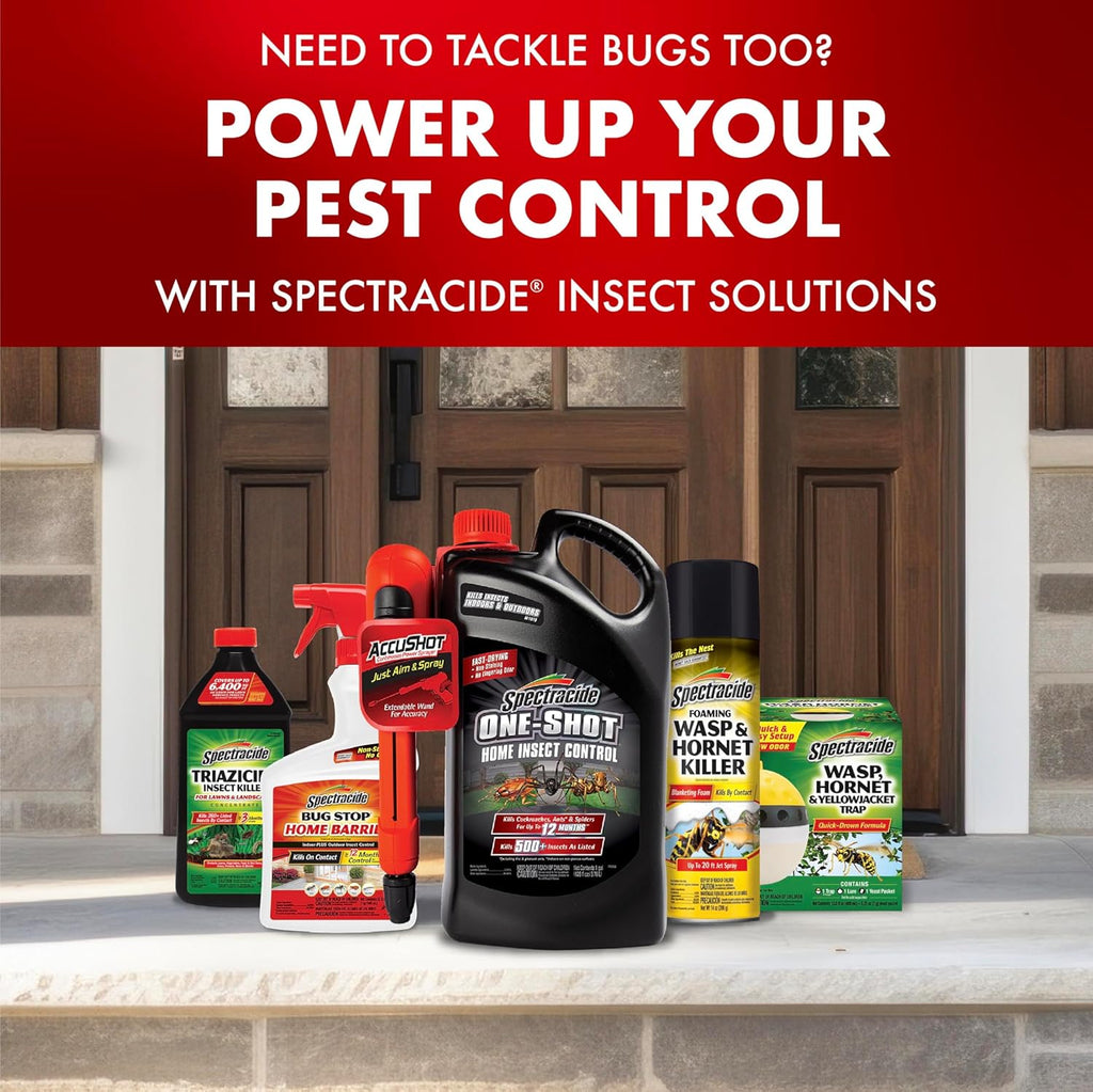 Weed & Grass Killer, 1.33 Gallons, with Accushot Continuous Power Sprayer Kills Broadleaf Weeds and Grasses down to the Root, Rainproof in 15 Minutes with Visible Results in 3 Hours