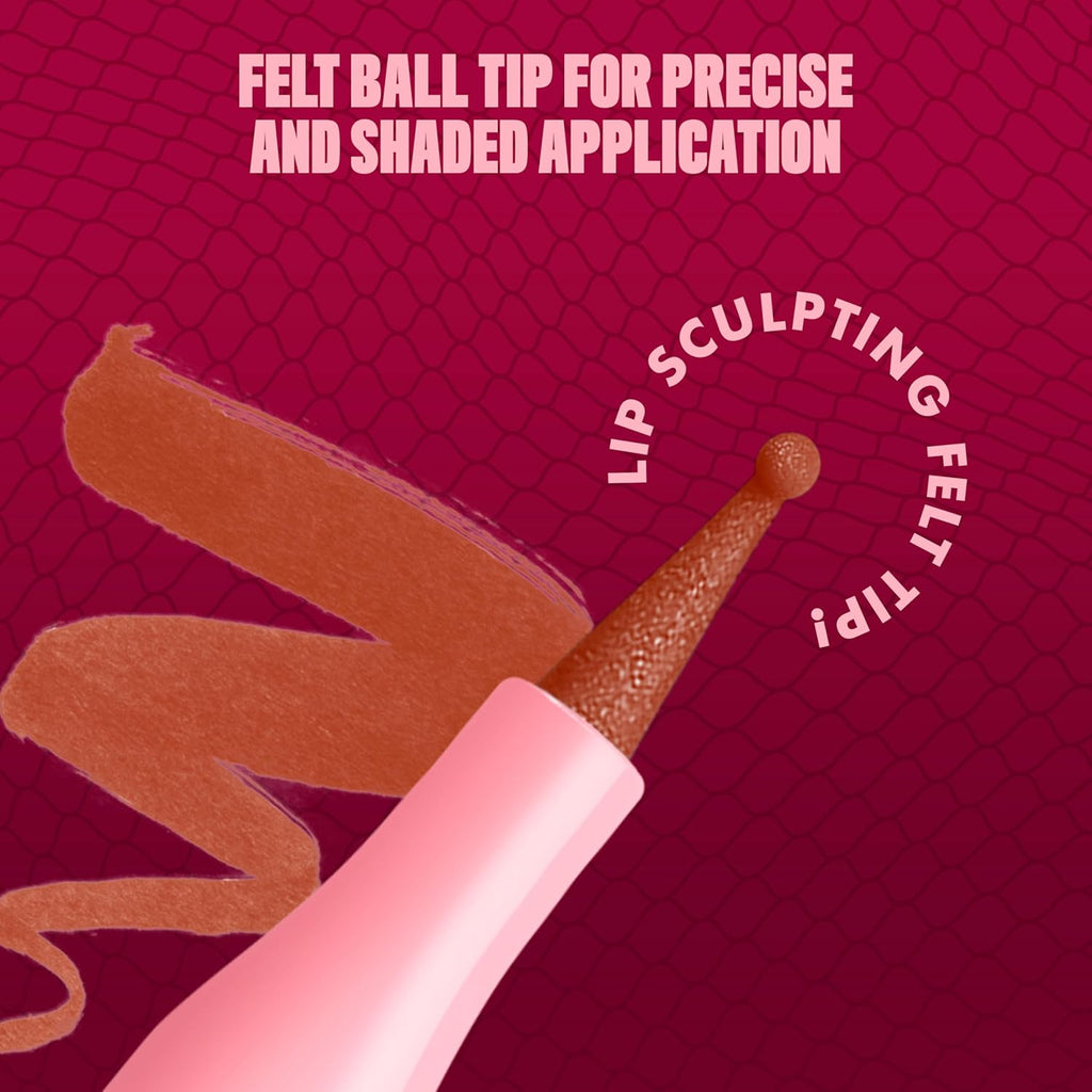 Lip Lingerie Liner Stain, Seamless Make up with All-Day Color, Waterproof Lip Stain Finish - Naughty Nude (Warm Nude)
