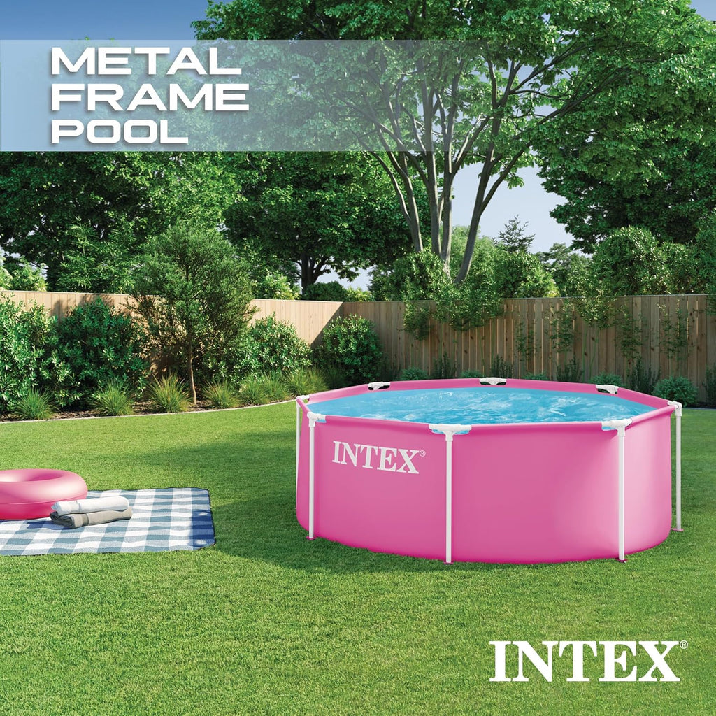 Metal Frame 8 Ft X 30 in above Ground Pool Set, round Swimming Pool with Steel Frame