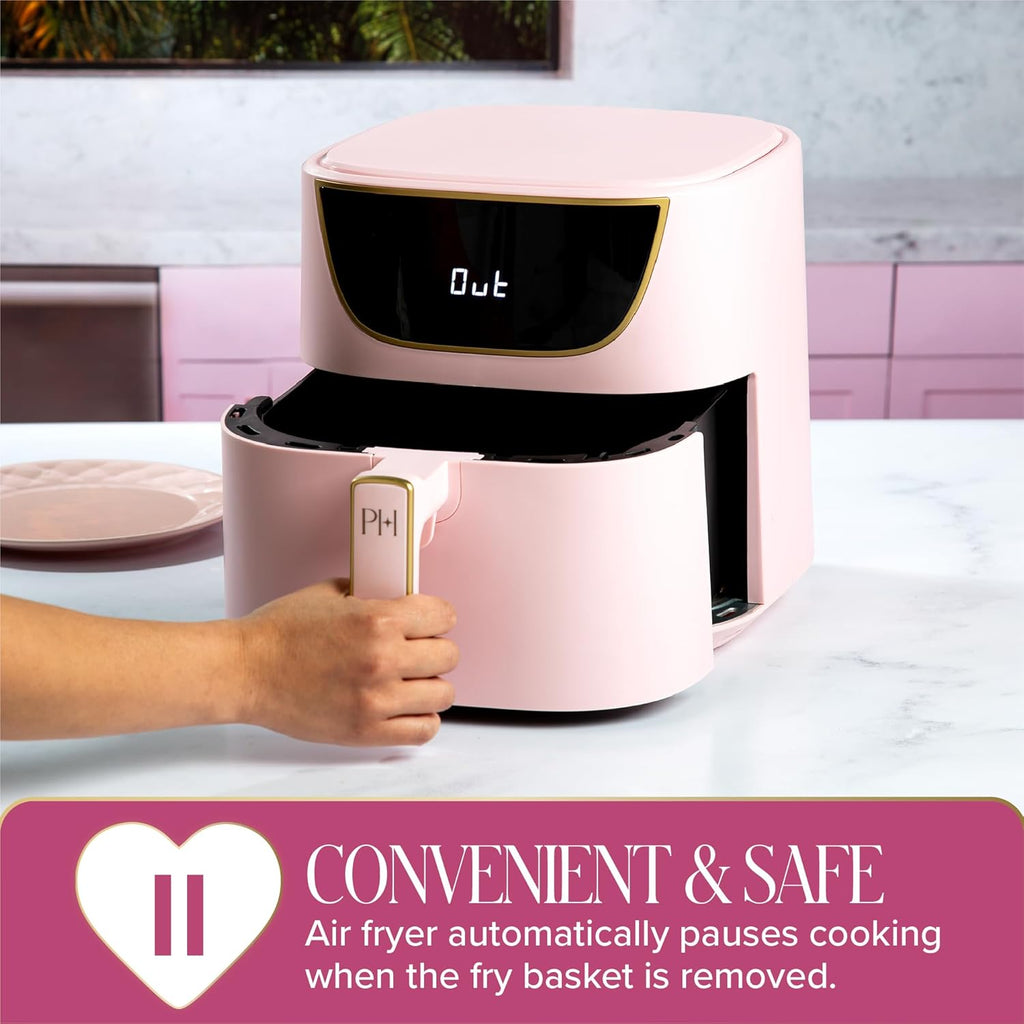 Air Fryer, Large 6-Quart Capacity, Nonstick Made without PFAS, Touchscreen Display, 8-In-1 (Air Fry, Roast, Broil, Bake, Reheat, Keep Warm, Pizza, Dehydrate), Dishwasher Safe, Pink