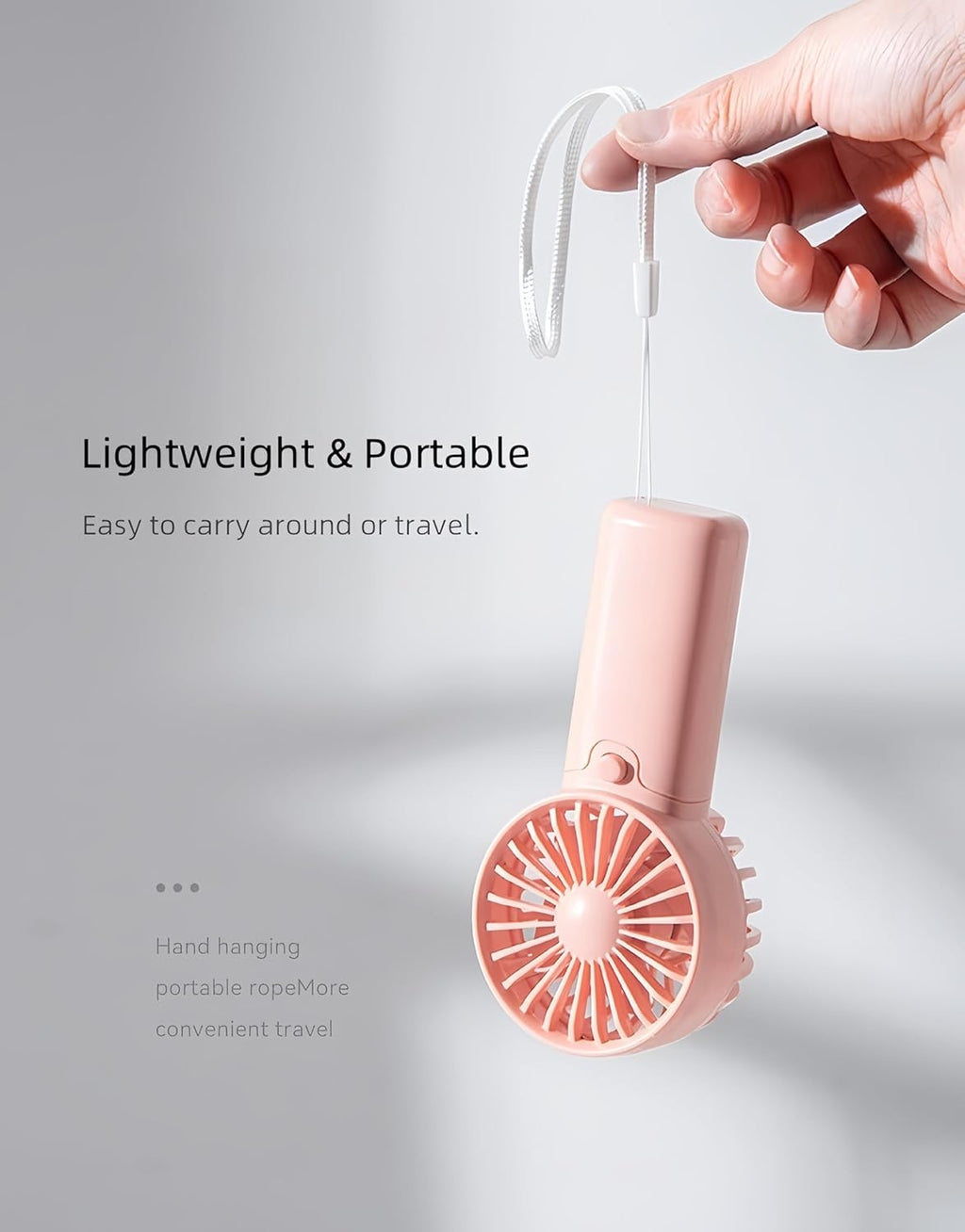 Mini Portable Fan, (2 X AAA Batteries, Batteries Not Included) Lightweight Handheld Fan Perfect for Outdoor, Travel, Office, Hiking and Camping - Pink