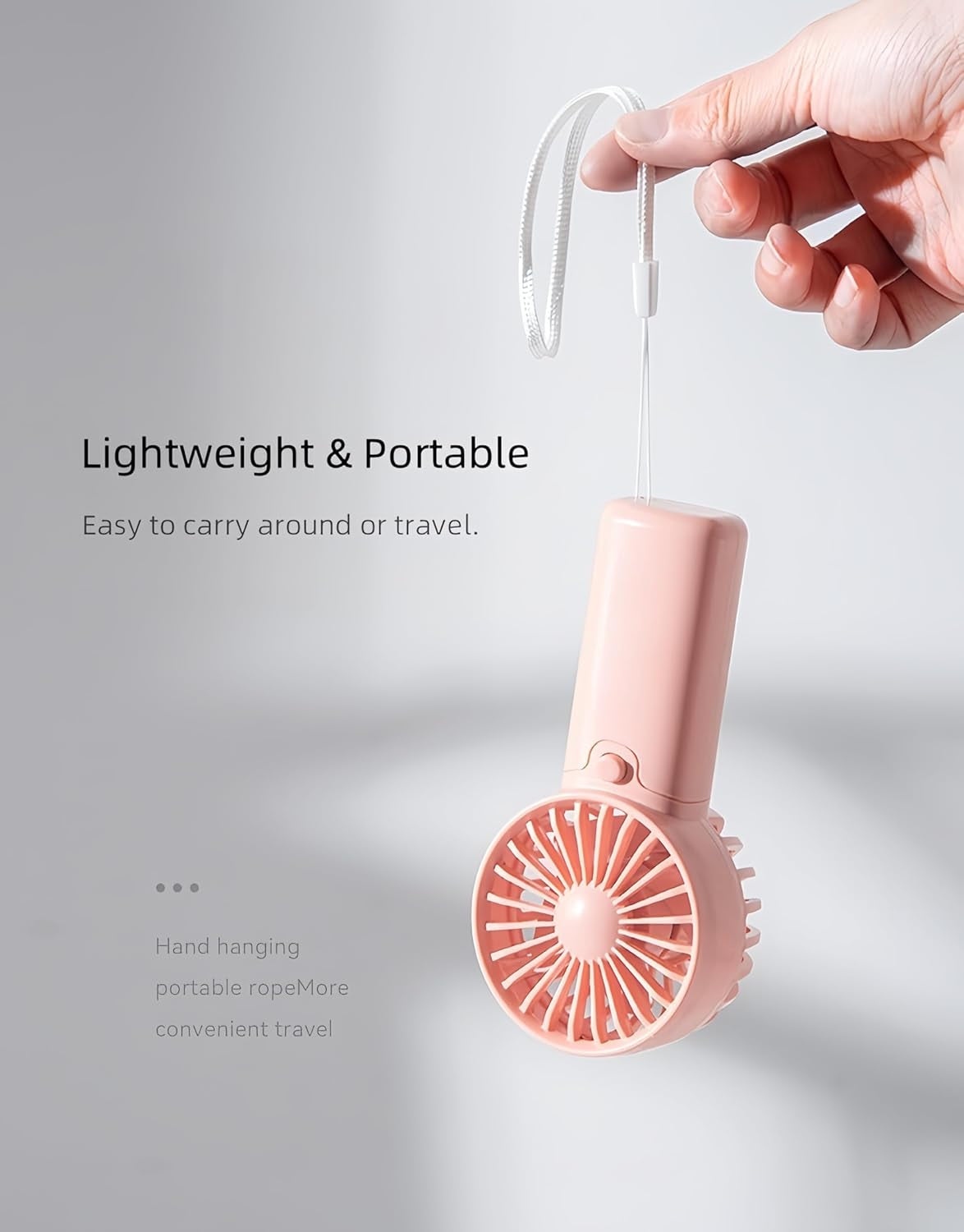 Mini Portable Fan, (2 X AAA Batteries, Batteries Not Included) Lightweight Handheld Fan Perfect for Outdoor, Travel, Office, Hiking and Camping - Pink