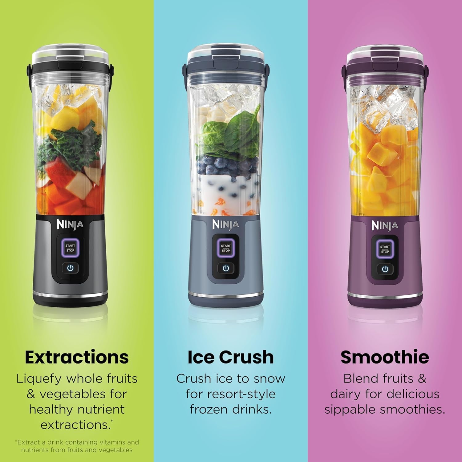 BC151BK Blast Portable Blender, Cordless, 18Oz. Vessel, Personal Blender-For Shakes & Smoothies, BPA Free, Leakproof-Lid & Sip Spout, USB-C Rechargeable, Dishwasher Safe Parts, Black