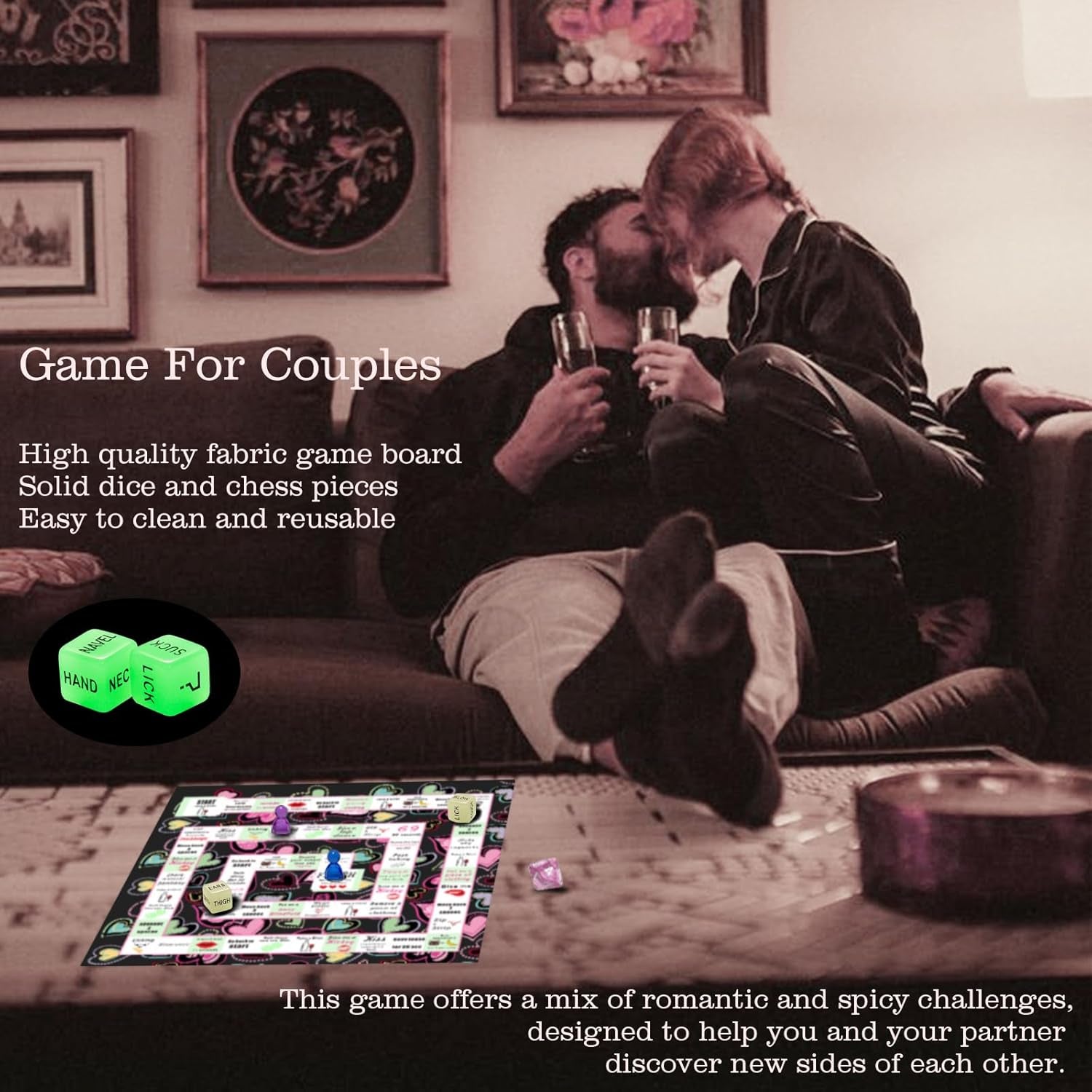 Couple Board Game for Date Night - Romantic Couple Games for Date Night Sex Games for Couples Sex Dice Game Sexy Board Games for Couples Sex Board Game for 2 Players