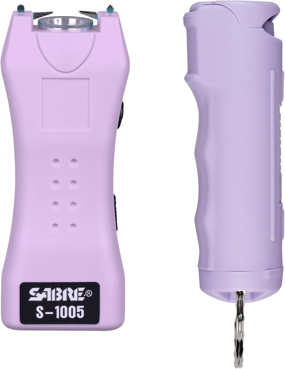 Pepper Spray & 2-In-1 Stun Gun with Flashlight, Self Defense Kit, Fast Flip Top Safety, Finger Grip for Better & Faster Aim, Painful 1.60 Μc Charge, 120 Lumen LED Light, Rechargeable, 0.54 Fl Oz