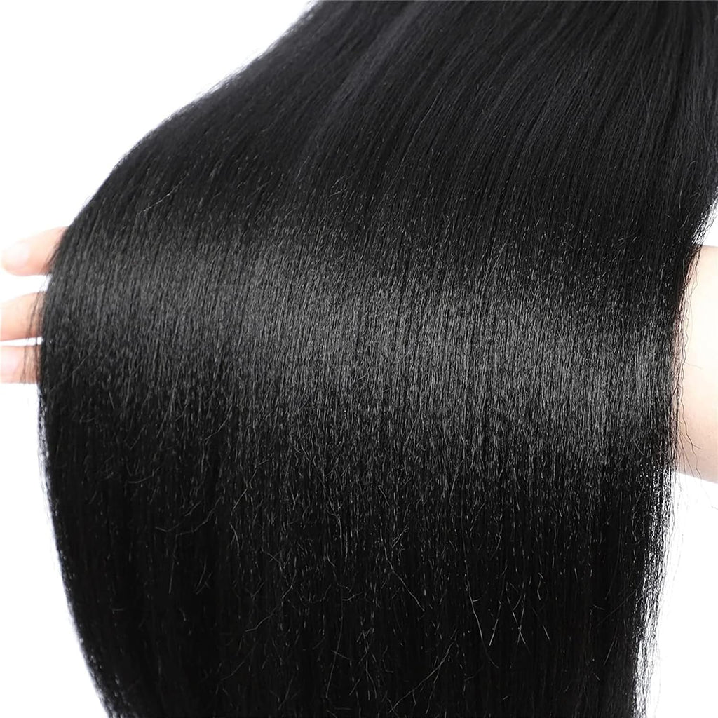 Black Pre Stretched Braiding Hair 2 Packs Pre Feathered Braid Hair Extensions 18 Inches Hair Braids