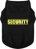 Discover Cozy Cotton Canine Wear: Soft, Lightweight, and Breathable Dog Shirt Vest with Eye-Catching Graphics(Security), Keeping Your Furry Friend Warm and Comfy! Black M