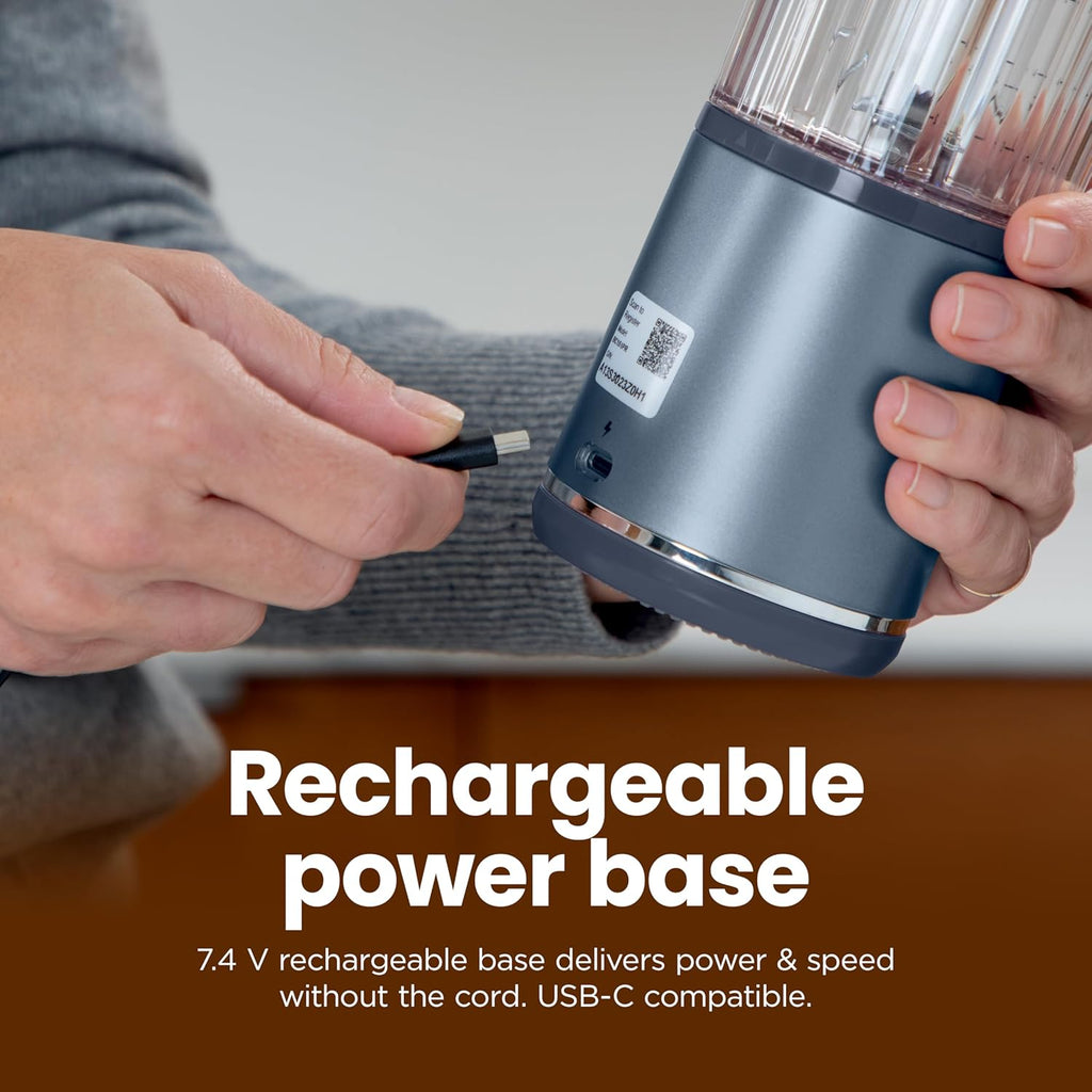 BC151BK Blast Portable Blender, Cordless, 18Oz. Vessel, Personal Blender-For Shakes & Smoothies, BPA Free, Leakproof-Lid & Sip Spout, USB-C Rechargeable, Dishwasher Safe Parts, Black