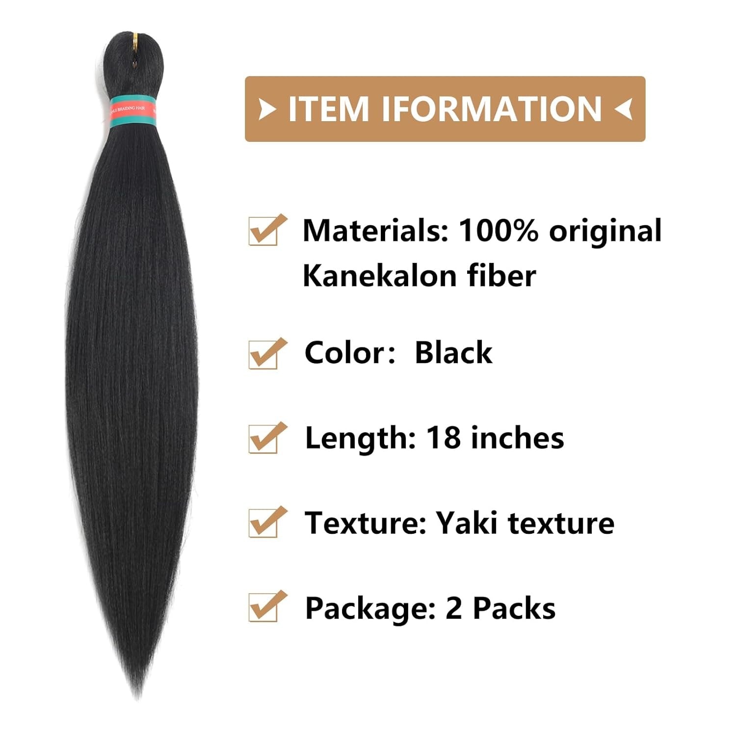 Black Pre Stretched Braiding Hair 2 Packs Pre Feathered Braid Hair Extensions 18 Inches Hair Braids