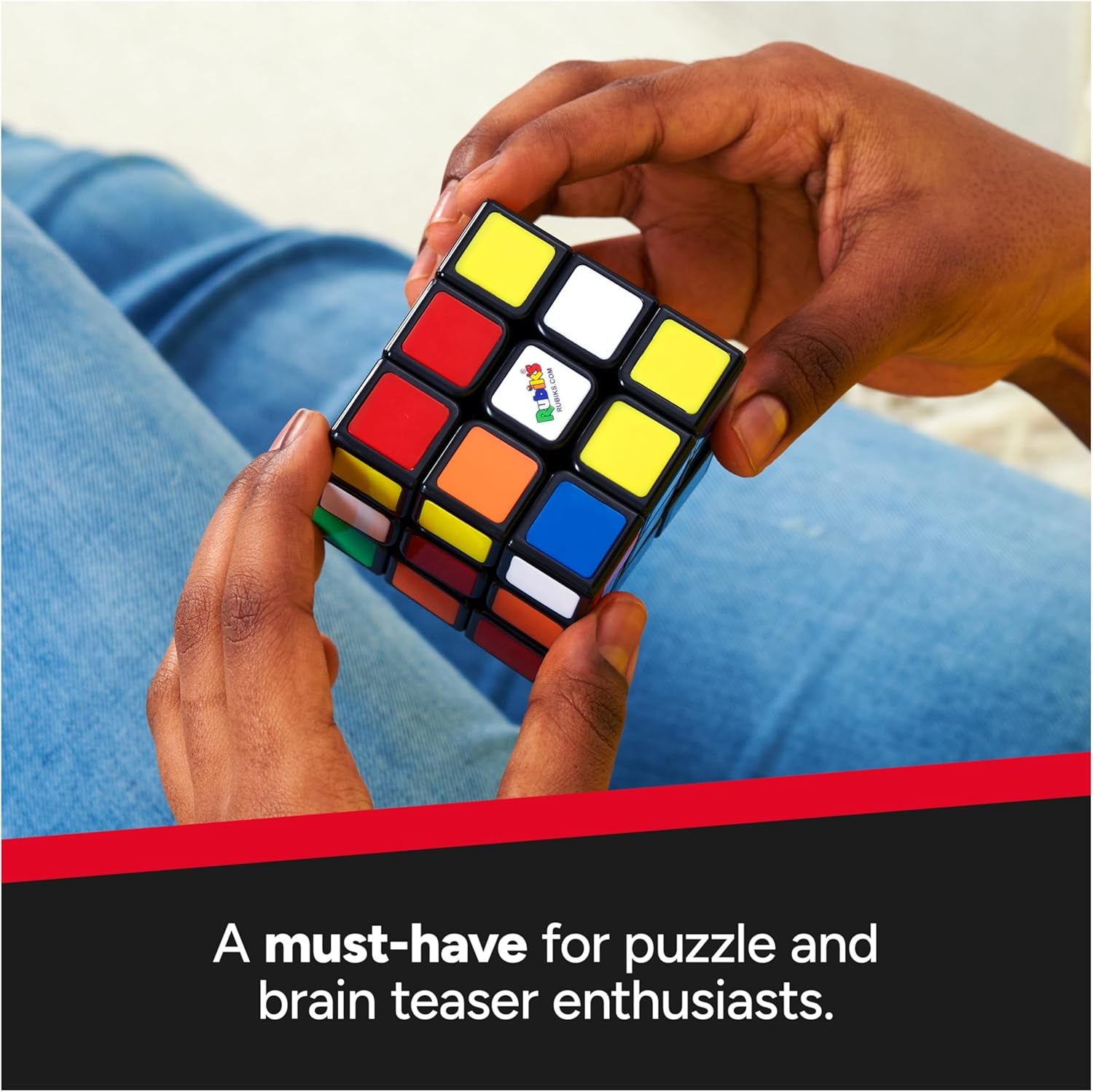 Cube, the Original 3X3 Cube, Problem-Solving Brain Teaser, Color-Matching Puzzle, Fidget Toy, Sensory Puzzle, Easter Basket Stuffer, for Ages 8 & Up