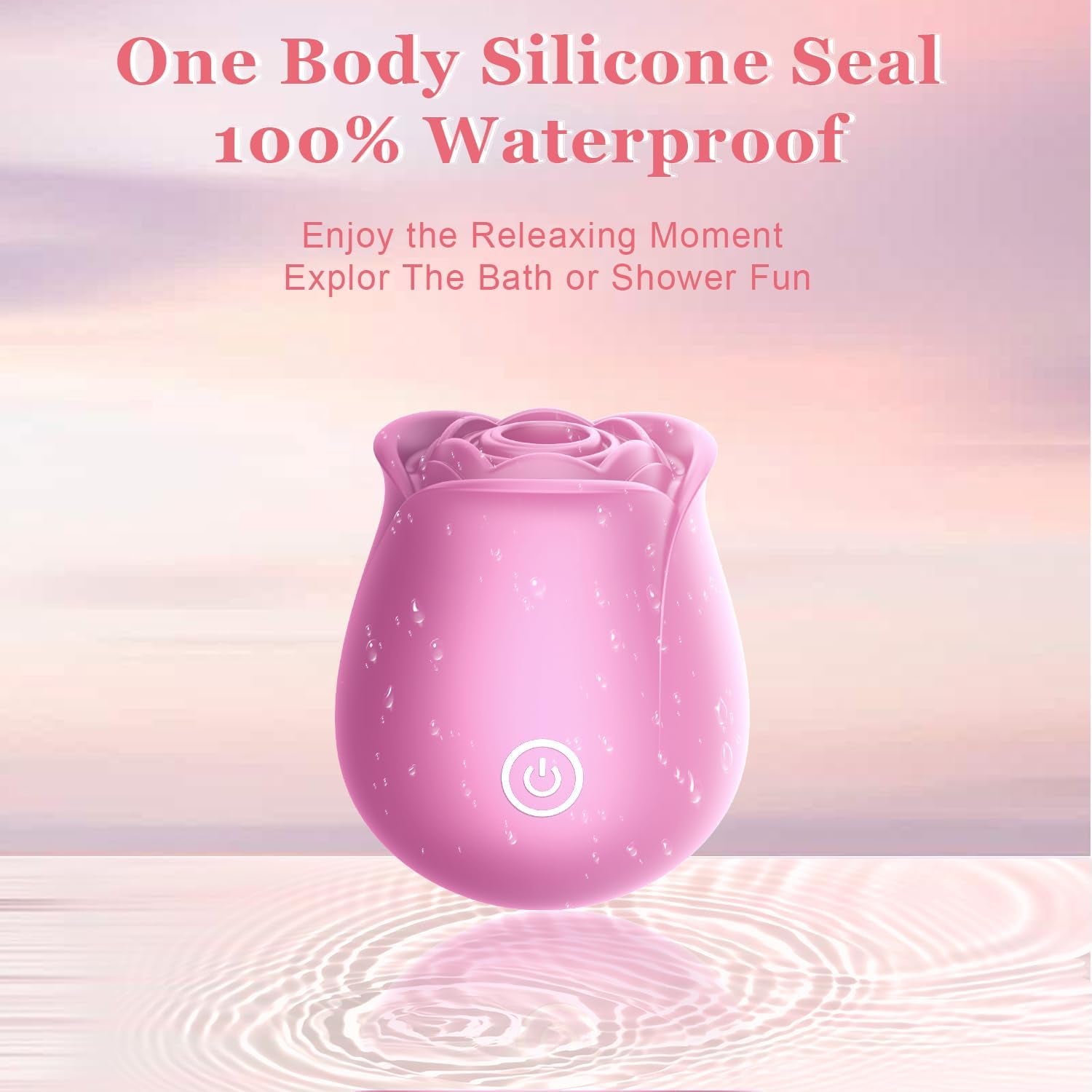 Rose Sex Toy for Women - Rose Sucking Vibrator Clitoral Nipple Stimulator with 10 Modes, G Spot Vibrator Rose Sucker, Personal Massager Dildo for Women Female Couples Adult Sex (Pink)