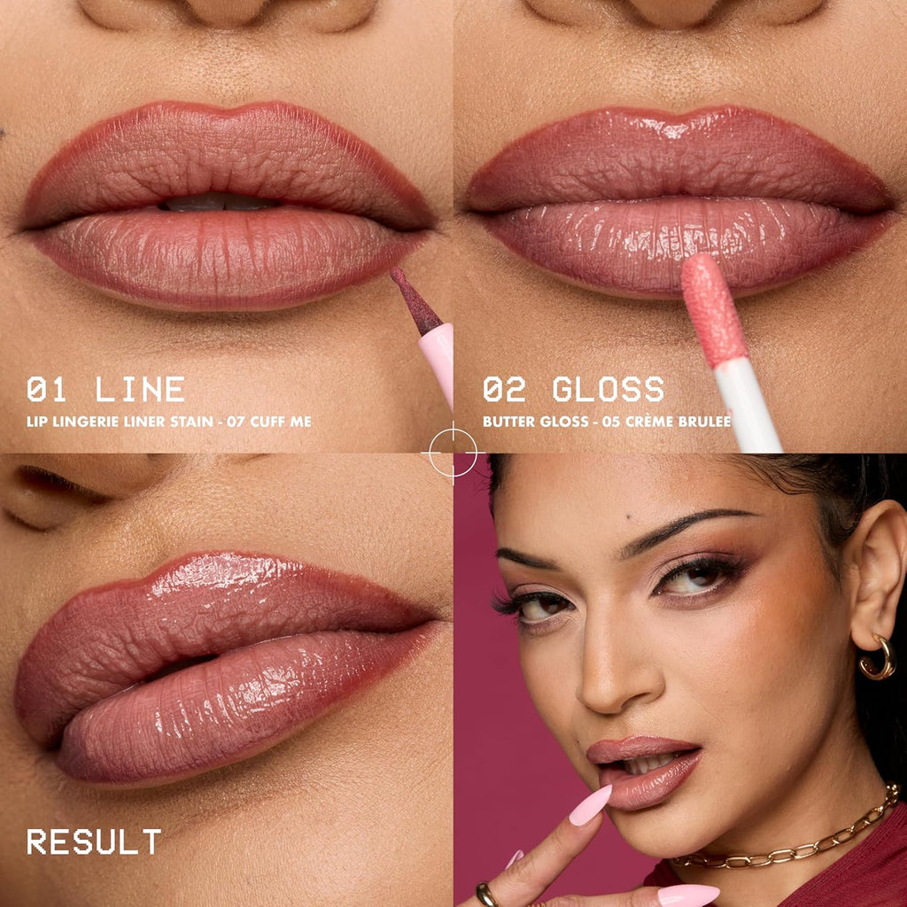 Lip Lingerie Liner Stain, Seamless Make up with All-Day Color, Waterproof Lip Stain Finish - Tease U Later (Cool Nude)