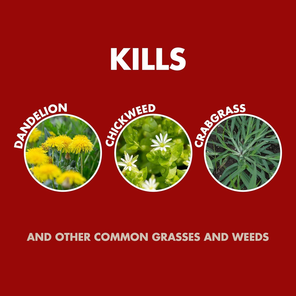 Weed & Grass Killer, 1.33 Gallons, with Accushot Continuous Power Sprayer Kills Broadleaf Weeds and Grasses down to the Root, Rainproof in 15 Minutes with Visible Results in 3 Hours