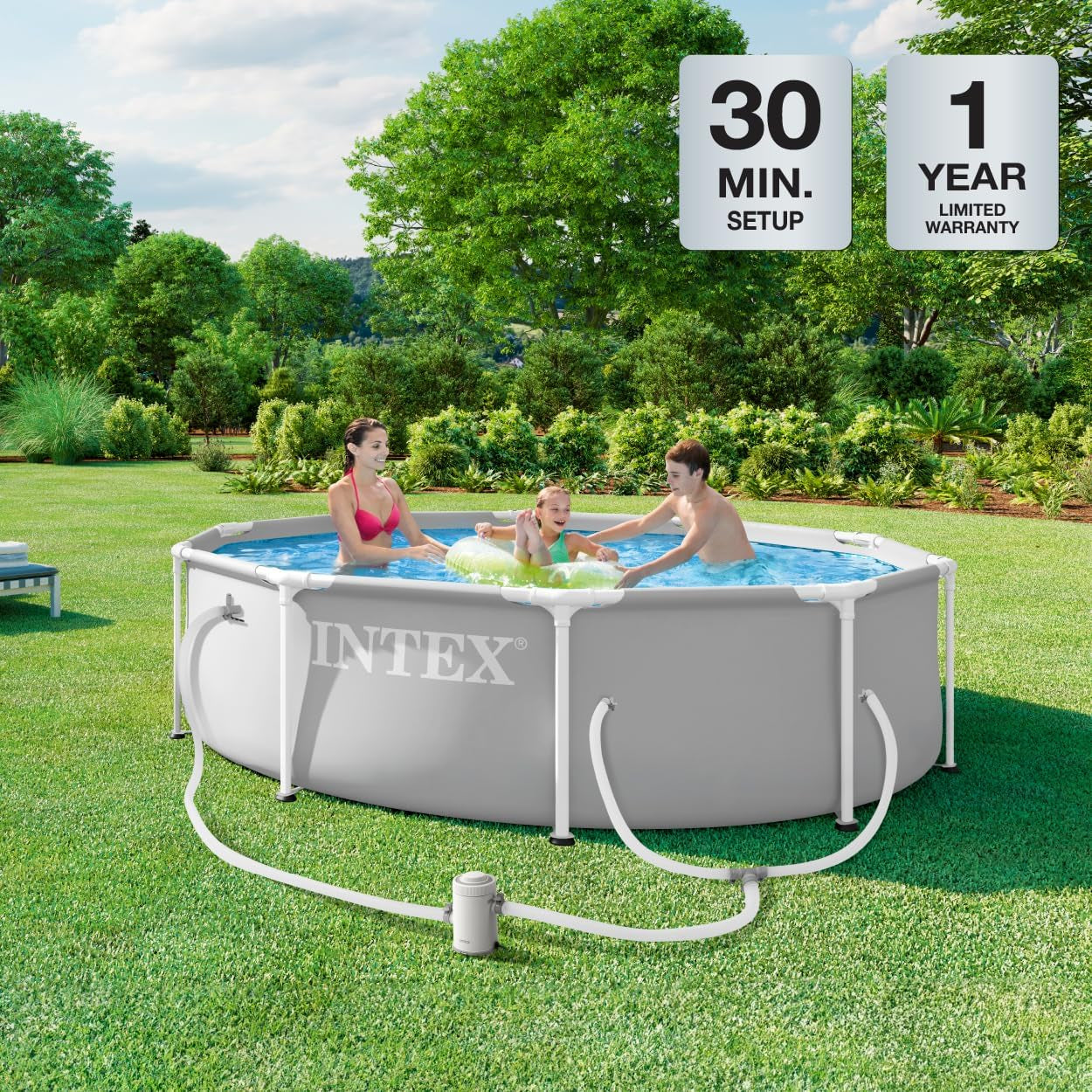 26701EP 10Ft X 30In Prism Frame Premium above Ground Swimming Pool Set with Filter Pump