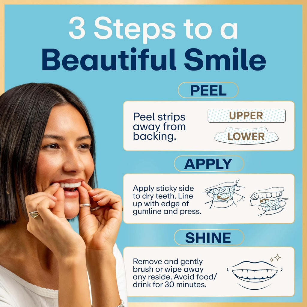 Teeth Whitening Strips Kit - 9 Treatments (1 Month) - Peroxide Free - Enamel Safe for Whiter Teeth - Whitening without the Sensitivity - Dentist Formulated - Sensitivity Free