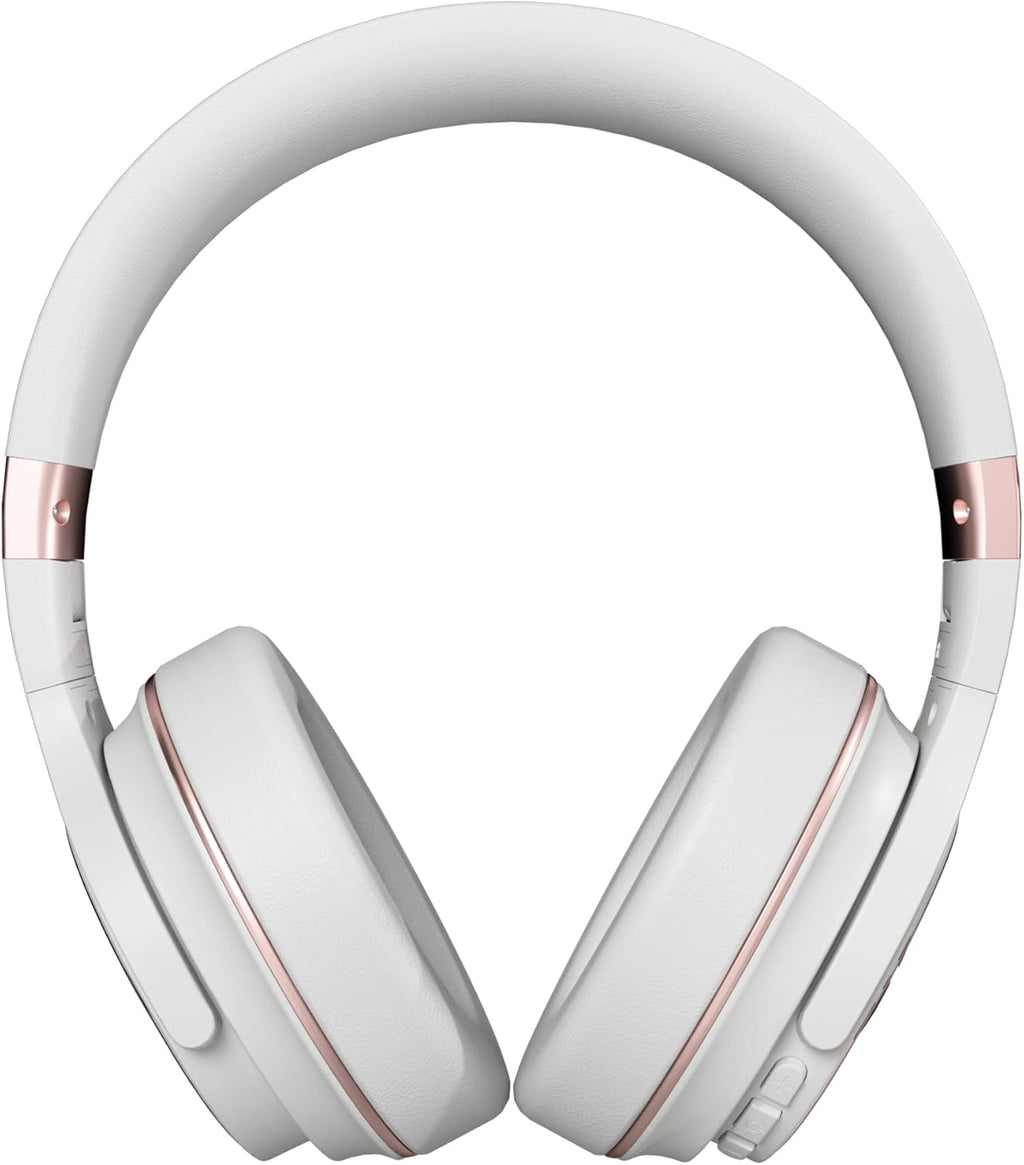 Everyday Bluetooth Headphones - over the Ear, Active Noise Cancelling Wireless Headphones + Awareness Mode, Bluetooth Headset with Mic, 40 Hours of Battery Life (Rose Gold)