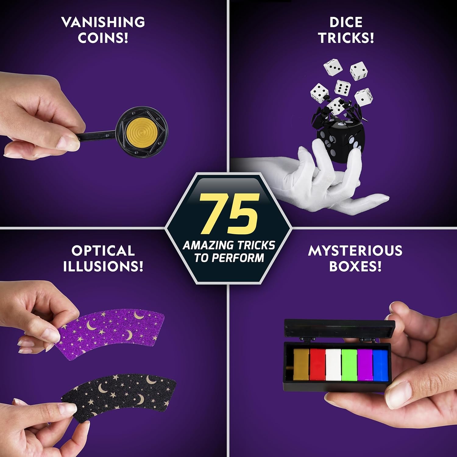 National Geographic Mega Magic Set - More than 75 Magic Tricks for Kids to Perform with Steps, Video Instructions for Each Trick Provided by a Professional Magician (Amazon Exclusive)