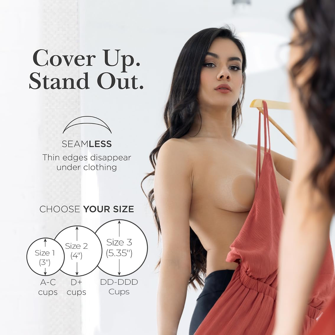 Nipple Covers for Women - Reusable Sticky Silicone Pasties with Travel Case - Original Circle or Lift Style Available