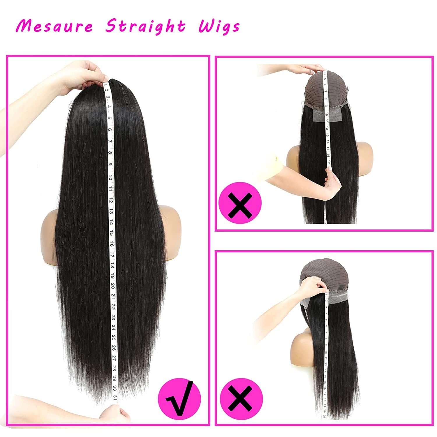 13X6 Lace Front Wigs Human Hair for Women 180 Density HD Transparent 28 Inch Straight Lace Front Wigs Human Hair Pre Plucked Glueless Lace Frontal Wigs Natural Black Color