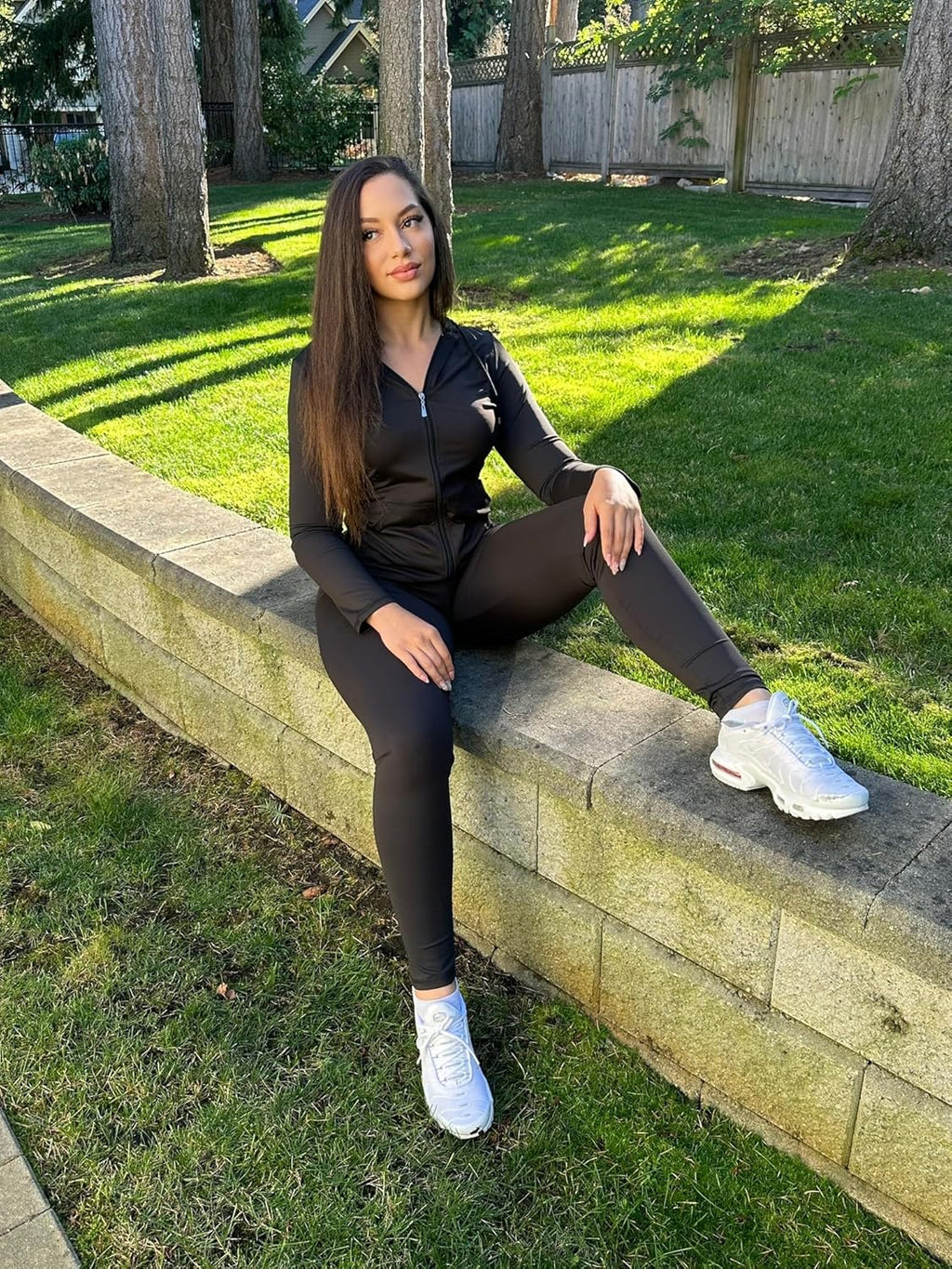 Women Two Piece Outfits Workout Sets Bodycon Tracksuit Long Sleeve Zip up Hoodie Jacket Jogger Matching Sweat Pants Set