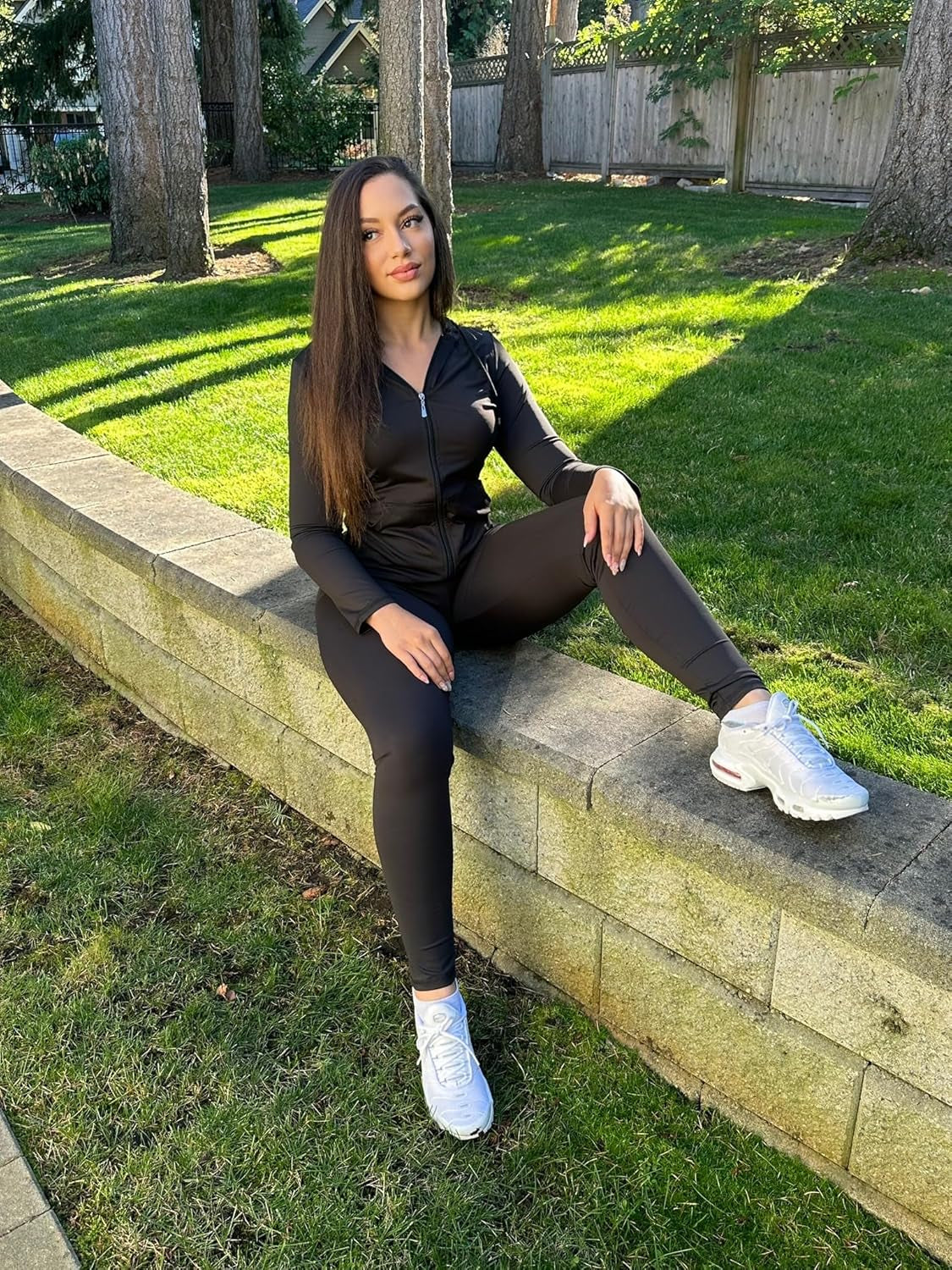 Women Two Piece Outfits Workout Sets Bodycon Tracksuit Long Sleeve Zip up Hoodie Jacket Jogger Matching Sweat Pants Set