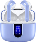 Bluetooth Headphones True Wireless Earbuds 60H Playback LED Power Display Earphones with Wireless Charging Case IPX5 Waterproof In-Ear Ear Buds with Mic for TV Smart Phone Laptop Computer Sports