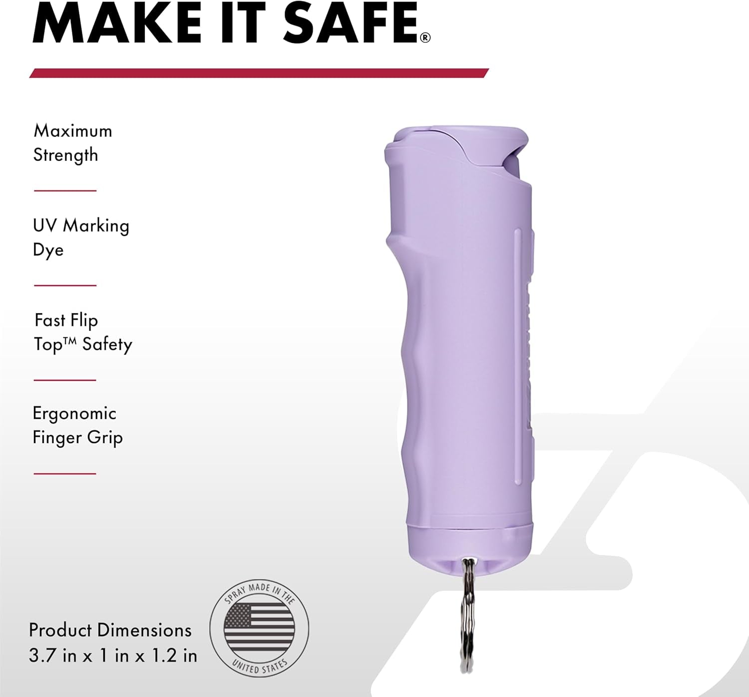 Pepper Spray & 2-In-1 Stun Gun with Flashlight, Self Defense Kit, Fast Flip Top Safety, Finger Grip for Better & Faster Aim, Painful 1.60 Μc Charge, 120 Lumen LED Light, Rechargeable, 0.54 Fl Oz