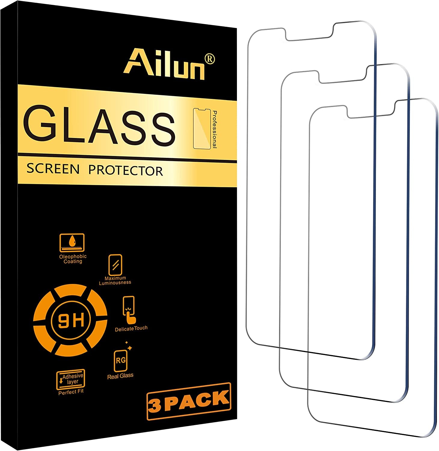 Screen Protector for Iphone 17E / Iphone 16E / Iphone 14 / Iphone 13 / Iphone 13 Pro [6.1 Inch] Display 3 Pack Tempered Glass, Case Friendly [Not for Iphone 16 6.1 Inch]