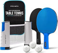 Portable Ping Pong Set with Retractable Ping Pong Net for Any Table, All-In-One Table Tennis Set with Ping Pong Paddles, Balls & Case, Table Top Family Game